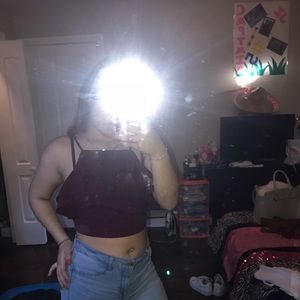 Burgundy crop top